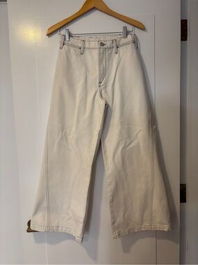 Wide-Leg Cream Jeans